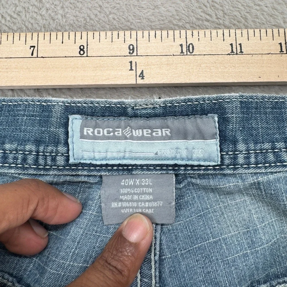 Vintage‎ Y2K Rocawear Ivy League Edition Jeans Mens 40x33 Blue Denim Distressed